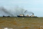 Menhaden boat off Texas beach