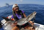 Happy angler and cobia