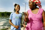 Catfish at a lake spillway