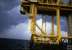 Stormy weather oil rig