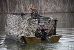 Camo covered duck boat