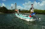 Poling a panga for bonefish