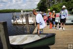 Launching canoe