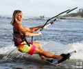 Closeup of kite surfer
