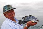 Capt. Walt Carlson with sea bass