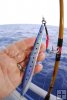 Metal jig ready to fish