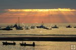 Fishing boats, sunset