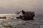 Crab trapper at sunrise